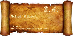 Mohai Albert névjegykártya