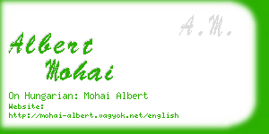 albert mohai business card